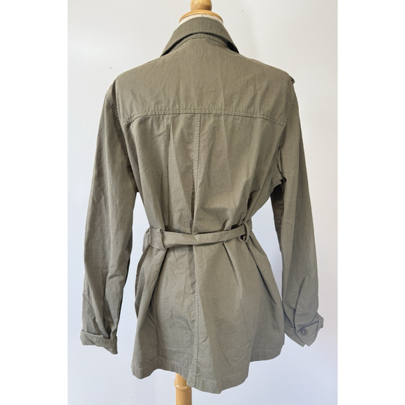 Line the Label Olive Green Utility Jacket Belted Button Down Size Small - Picture 6 of 15